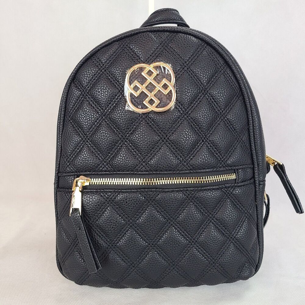 New DAISY FUENTES Black Diamond Quilted Backpack Handbag $88